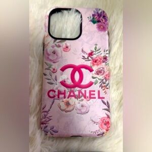 IPHONE 14 Pro Max CC Style Pink Floral Protective Phone Case